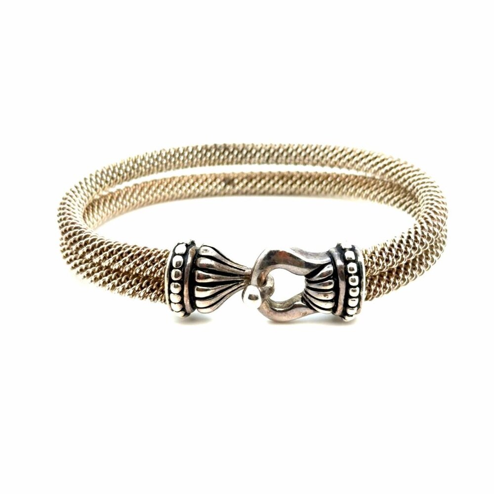 Silver 925 Double Strand Hook-On Bracelet‎